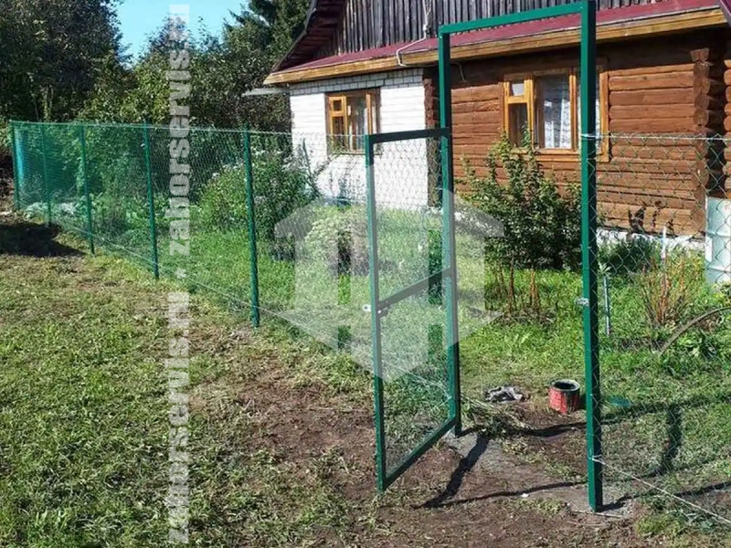 Забор из сетки рабицы с проволокой 29 метров