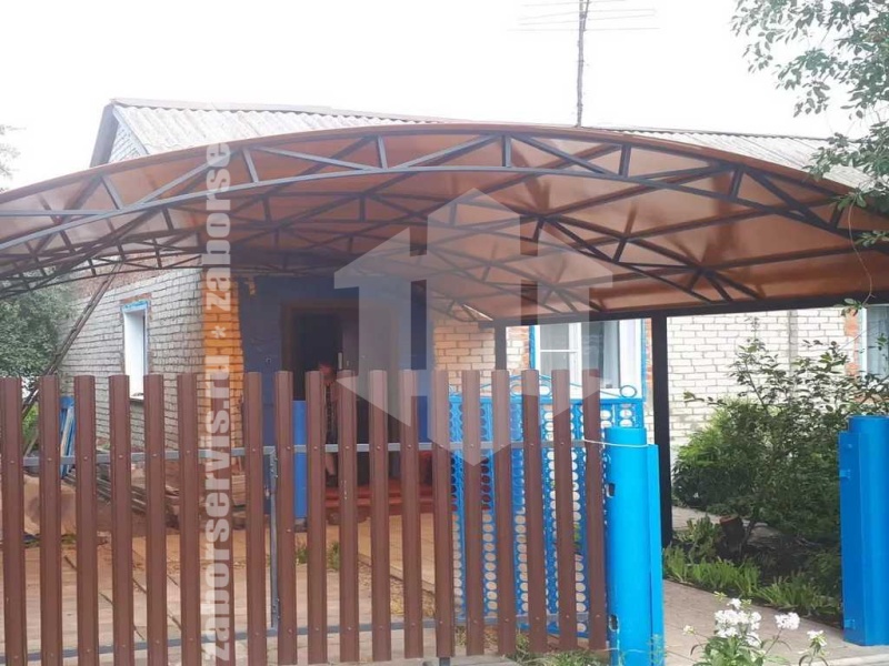 Навес для двух автомобилей пример 2