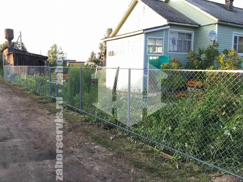 Забор из сетки рабицы секциями 77 метров