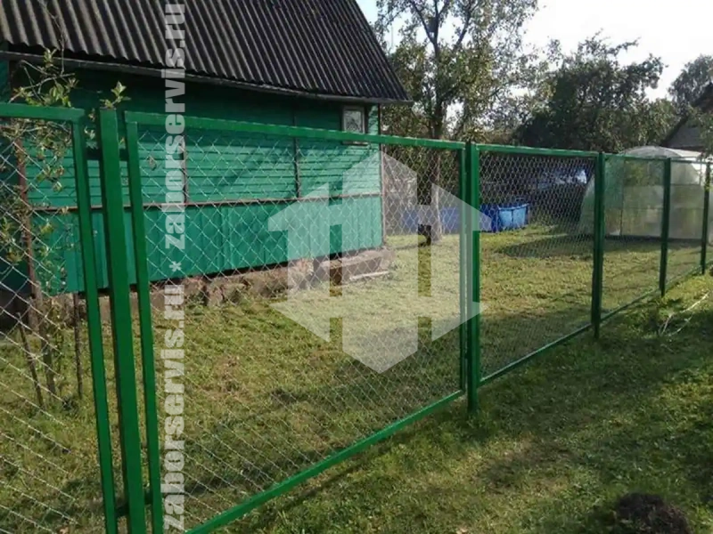 Забор из сетки рабицы секциями 73 метра
