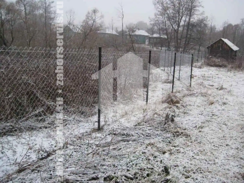 Забор из сетки рабицы в натяг 155 метров