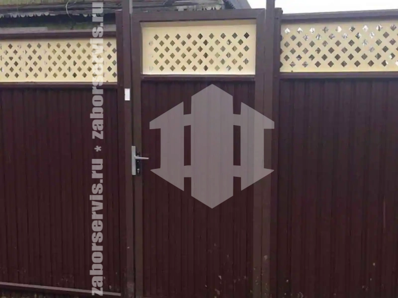 Забор из профнастила с воротам 79 метров