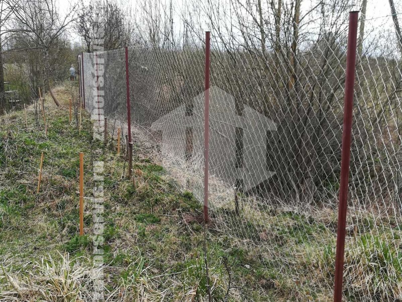 Забор из сетки рабицы в натяг с протяжкой арматуры 200 метров