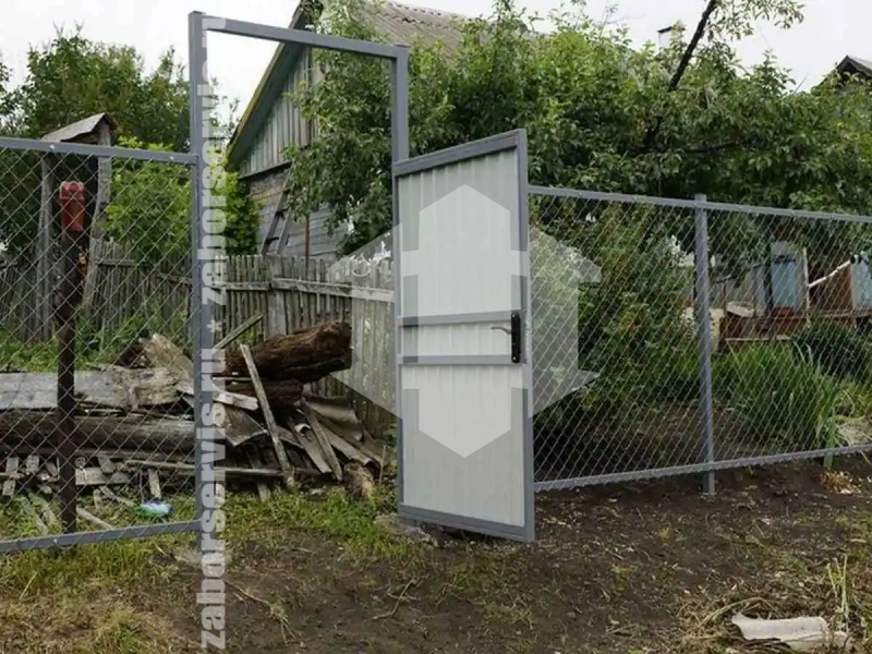 Забор из сетки рабицы секциями 42 метра