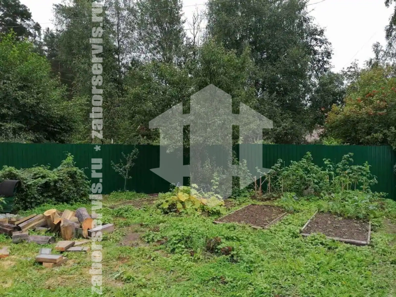 Забор из профнастила 48 метра зеленый