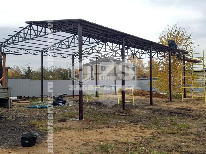 Навес двускатный работа 7