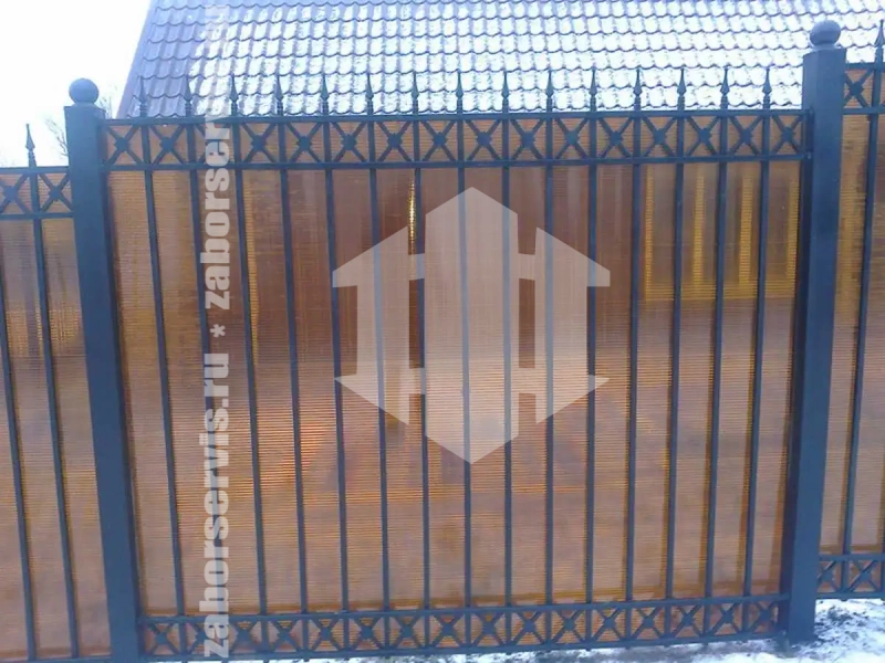 Сварной забор с поликарбонатом 60 метров