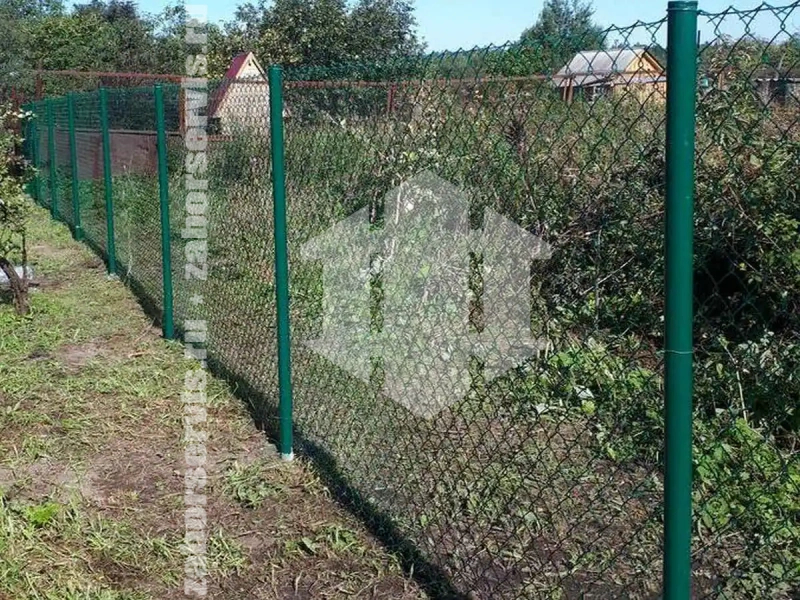 Забор из сетки рабицы с проволокой 29 метров